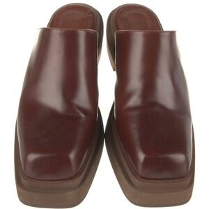 Eckhaus Latta Burgundy Leather Loafers
